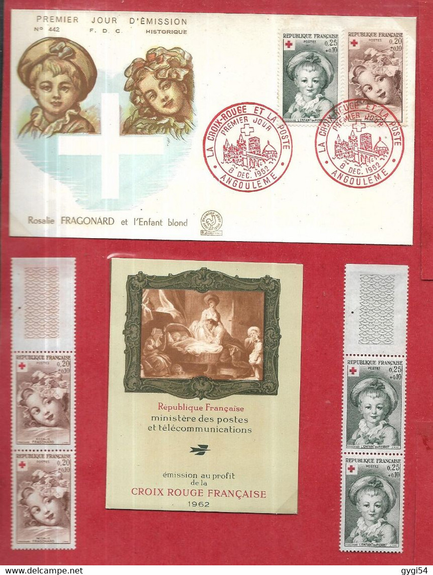 FRANCE Croix Rouge  Carnet 1962   1er Jour Timbres Détachés N** MNH - Journée Du Timbre