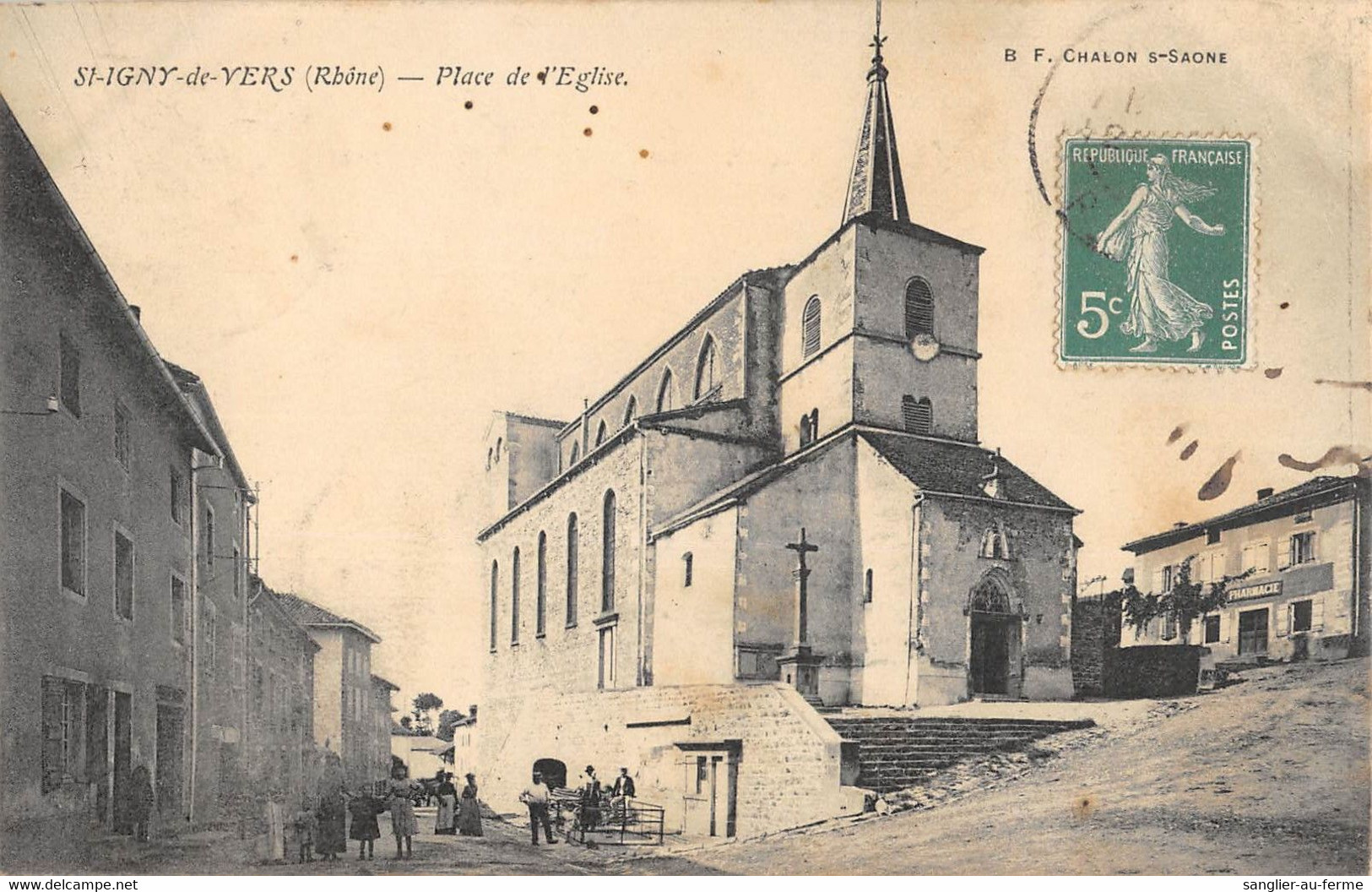 CPA 69 SAINT IGNY DE VERS PLACE DE L'EGLISE - Otros & Sin Clasificación