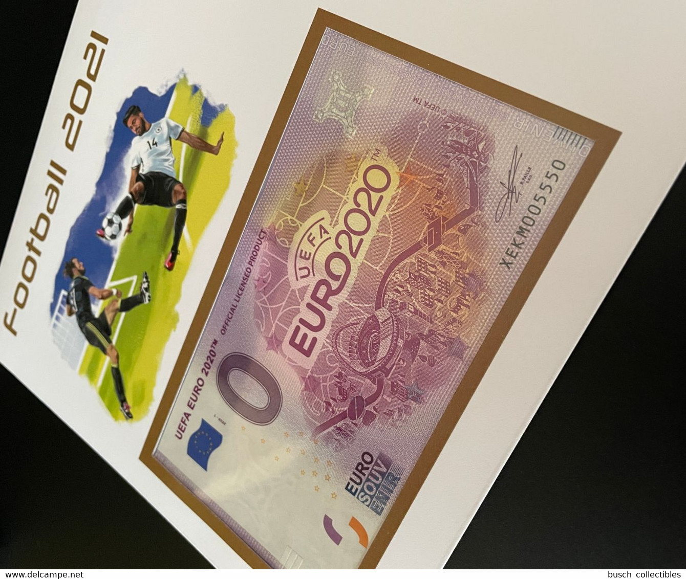 Euro Souvenir Banknote Cover Football 2021 Euro 2020 Football Fußball Italy Champions Gold Solomon Banknotenbrief - Solomoneilanden (1978-...)