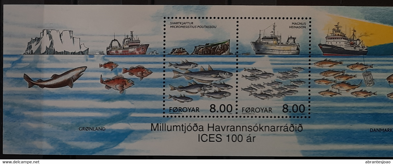 2002 - Faeroe Islands - MNH - International Council For Exploration Of The Seas (ICES) - Souvenir Sheet Of 2 Stamps - Isole Faroer