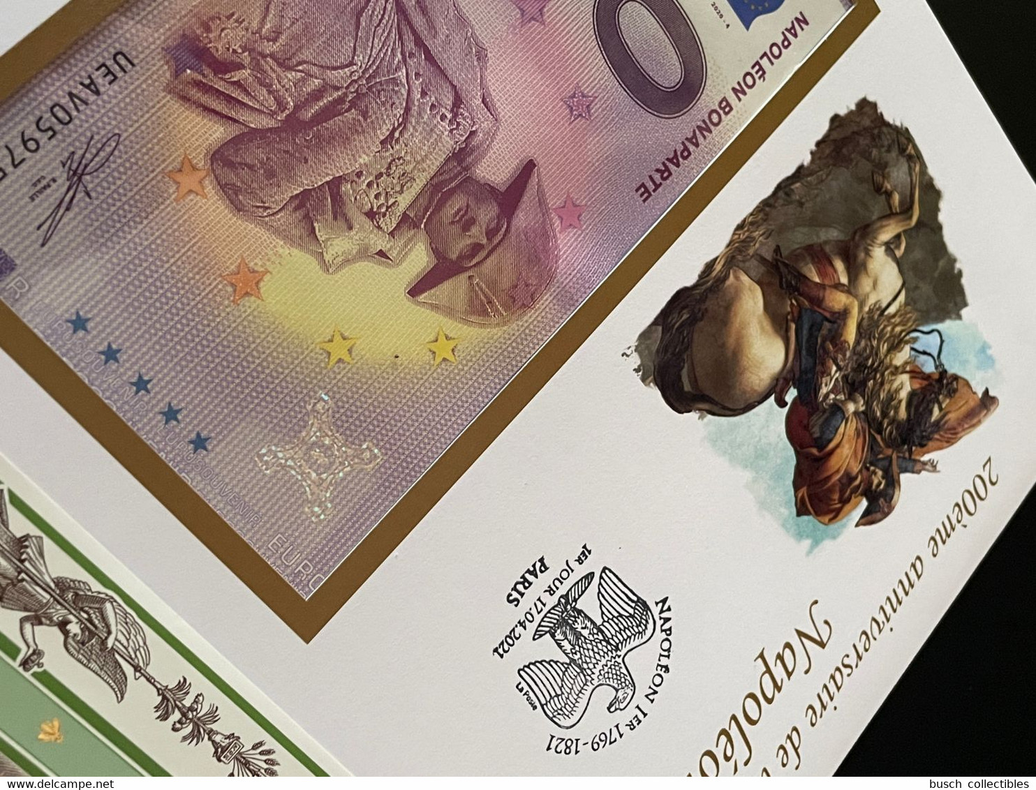 Euro Souvenir Banknote Cover France Napoléon 1er Bonaparte 2021 Paris Bloc Block Banknotenbrief - Oblitérés