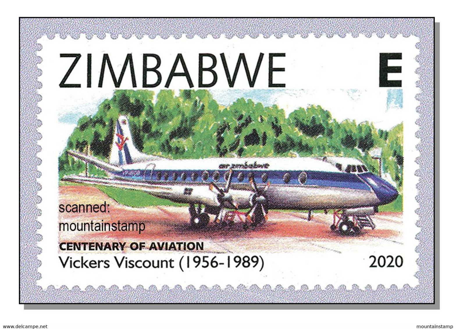 Zimbabwe 2020 (B3) Flugzeuge Plane Avion Aeroplano Airplane Vickers Viscount MNH ** - Zimbabwe (1980-...)