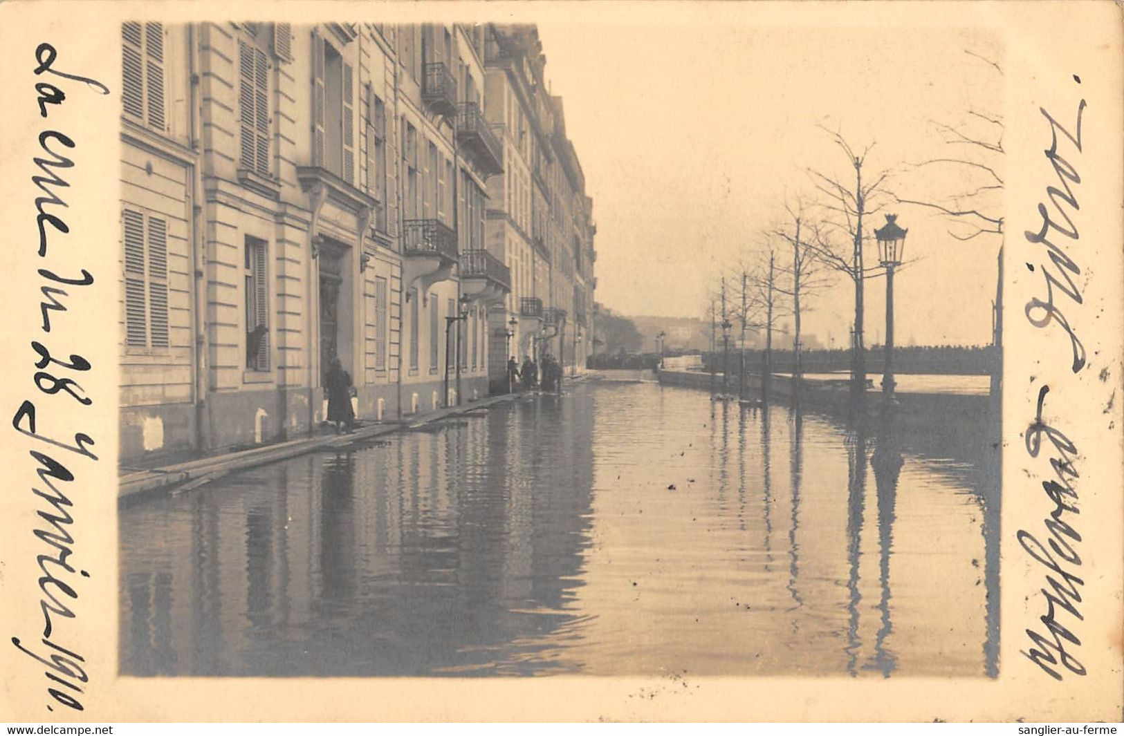 CPA 75 PARIS XIIe CARTE PHOTO DE LA CRUE DU 28 JANVIER 1910 BOULEVARD DIDEROT - Paris (12)