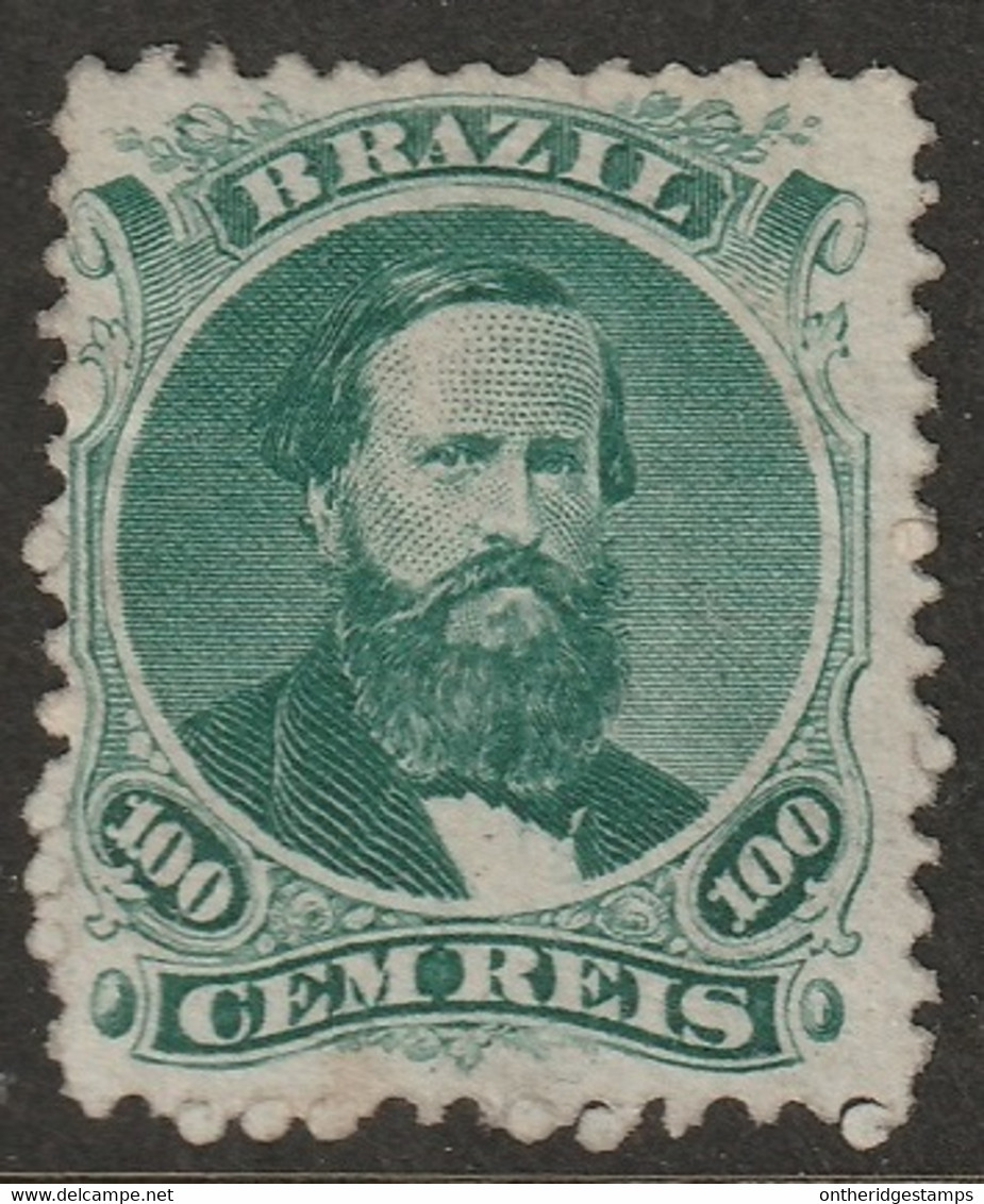 Brazil 1866 Sc 58 Mi 27 Yt 27 MNG(*) Type III Blue Green - Unused Stamps