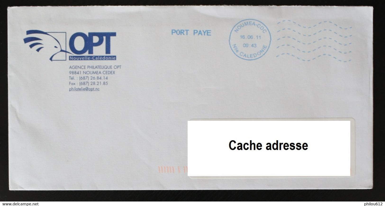 Nouvelle Caledonie - Flamme Muette 5 Lignes Ondulées Pointillées - Port Payé - 2011 - Lettres & Documents