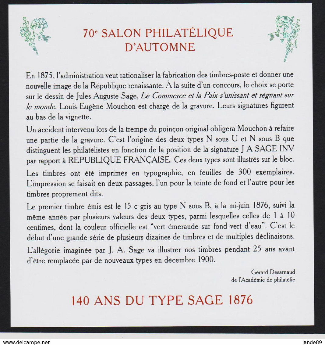 FRANCE - Bloc Feuillet N° F5094 Salon Philatélique D'Automne - Timbres N° 5094 Et 5095 - Neuf** - Mint/Hinged