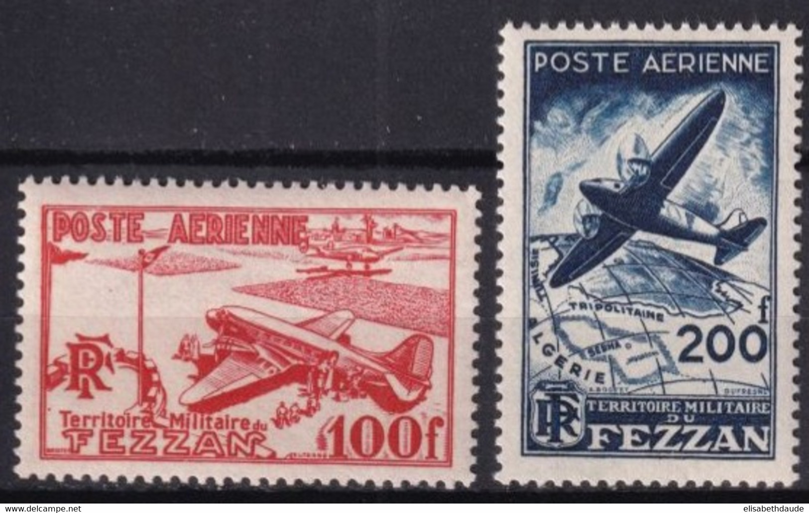 FEZZAN - POSTE AERIENNE - YVERT N° 4/5 * MLH - COTE 2022 = 20 EUR - Unused Stamps