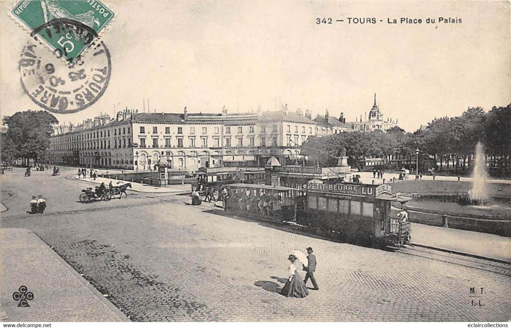 Tours     37            Tramways Place Du Palais      N° 342       (voir Scan) - Tours