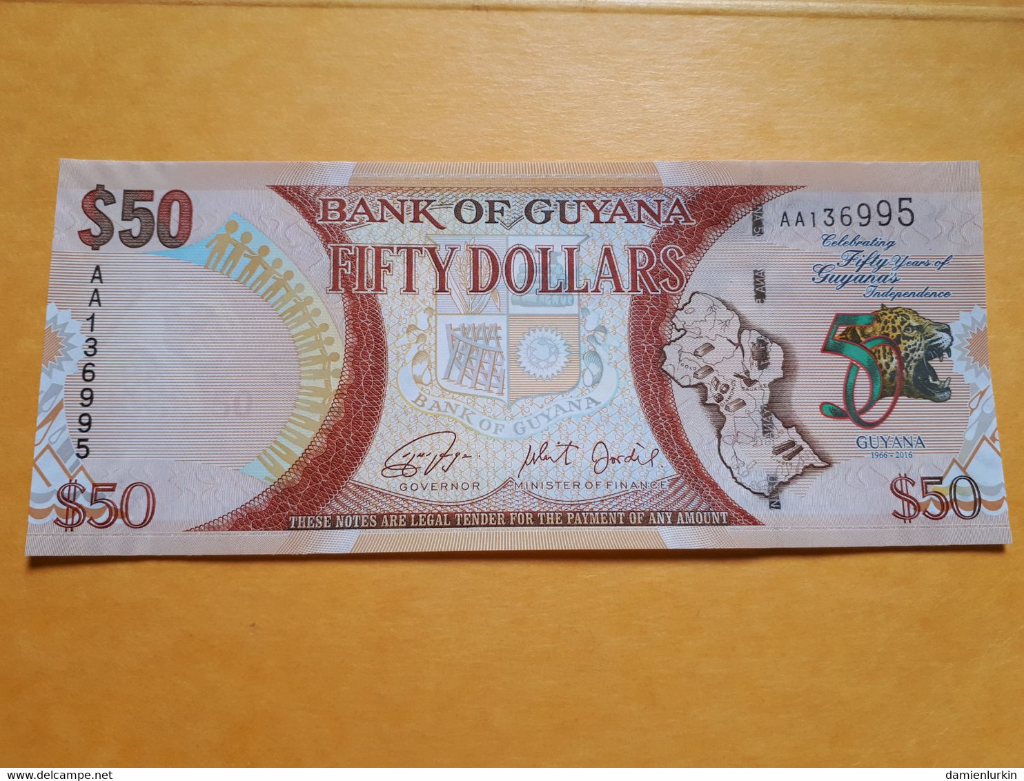 GUYANA 50 DOLLARS 2016 UNC P-41 - Guyana