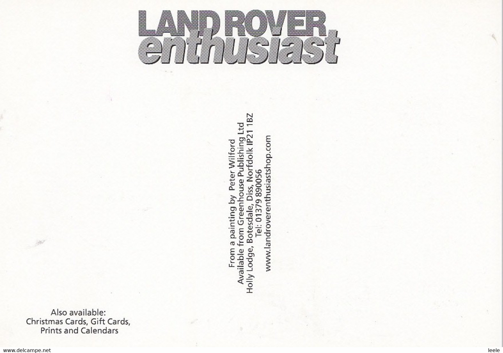 BL236. Land Rover Enthusiast Postcard. By P Wilford. Abandoned - Passenger Cars