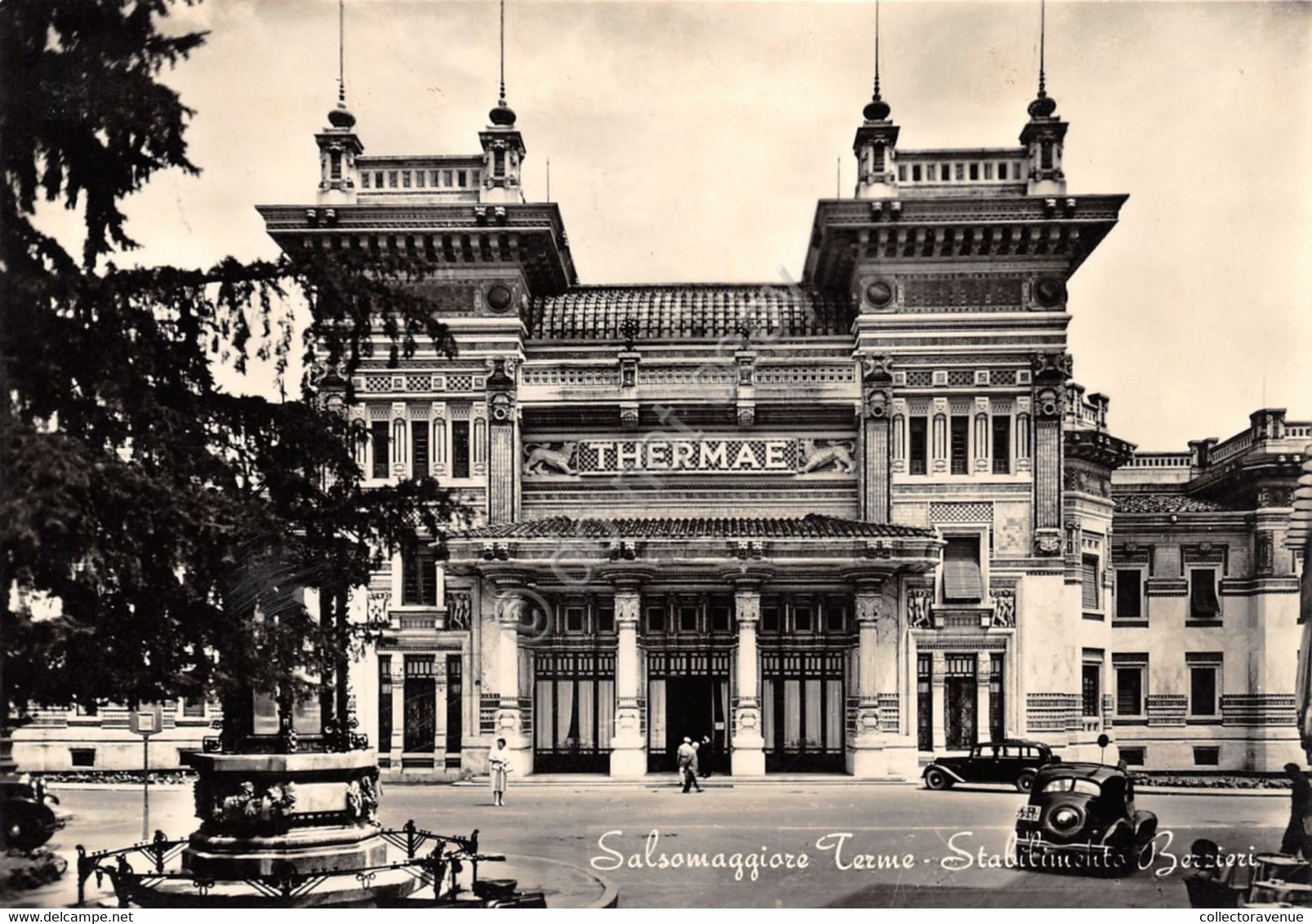 Cartolina Salsomaggiore Terme Stabilimento Berzieri Entrata Auto D'epoca 1957 (Parma) - Parma