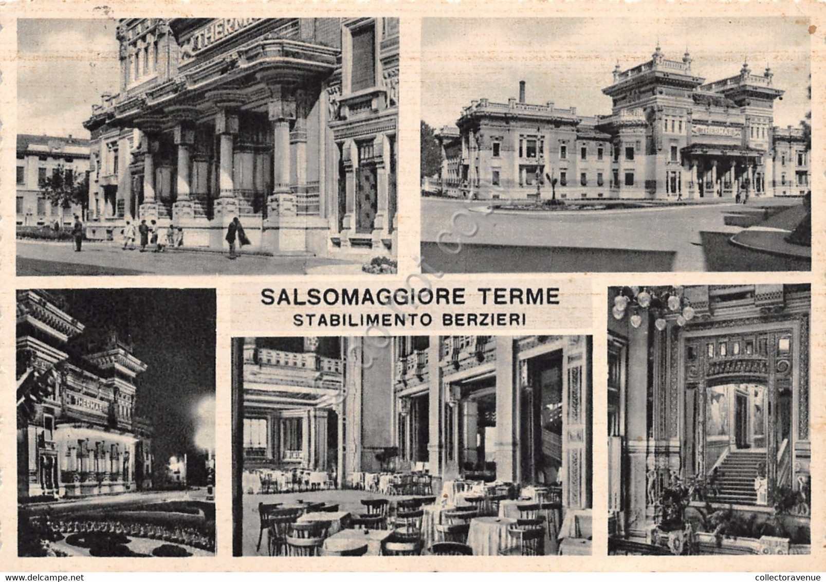 Cartolina Salsomaggiore Terme Vedute Varie Stabilimento Berzieri 1957 (Parma) - Parma