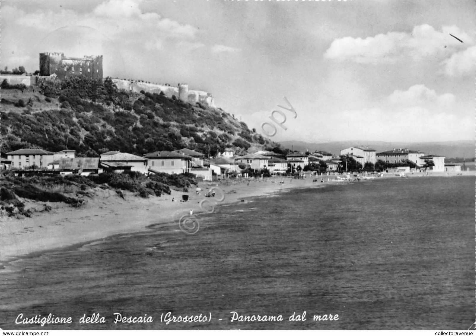 Cartolina Castiglione Della Pescaia Panorama Dal Mare 1957 Tassata (Grosseto) - Grosseto