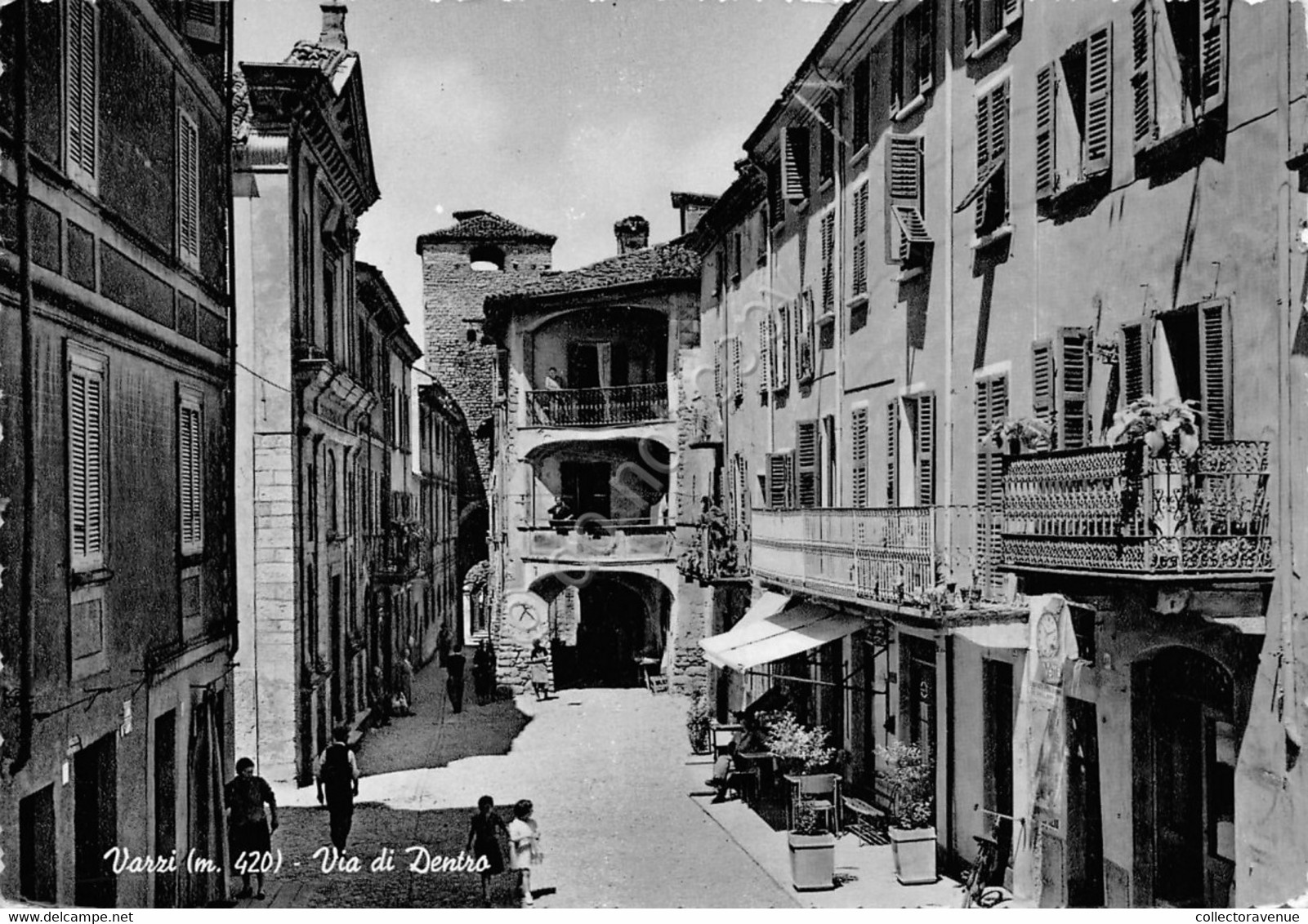 Cartolina Varzi Via Di Dentro Animata Case Anni '60 (Pavia) - Pavia