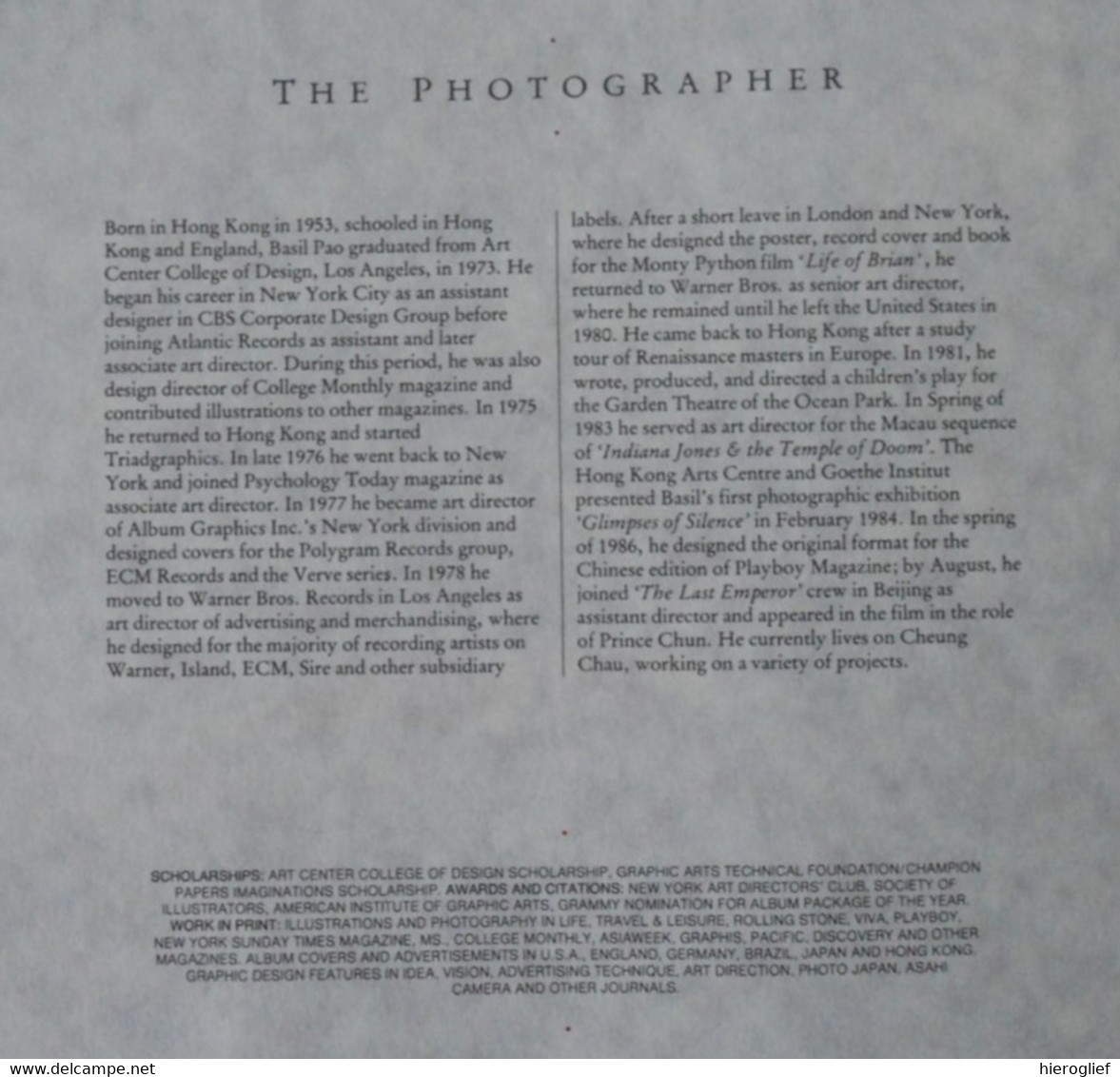 THE LAST EMPEROR  Portfolio Of 24 Photographs By BASIL PAO Bernardo Bertolucci  China Ai-xin-jue-luo Pu-yi Henry Pu-Yi - Photographs