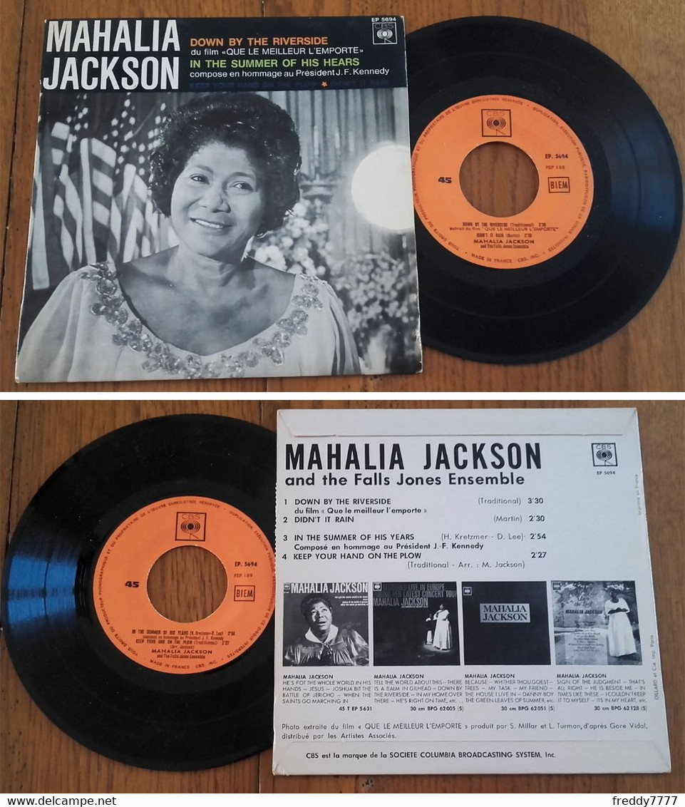 RARE French EP 45t RPM BIEM (7") MAHALIA JACKSON (From The Film : "Que Le Meilleur L'emporte", 1964) - Jazz