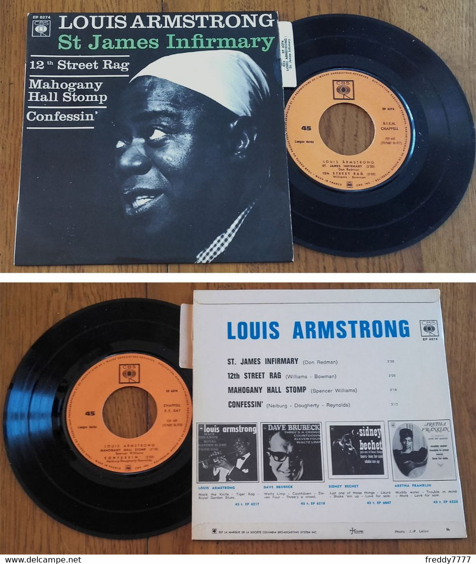 RARE French EP 45t RPM BIEM (7") LOUIS ARMSTRONG (Lang, 1965) - Jazz