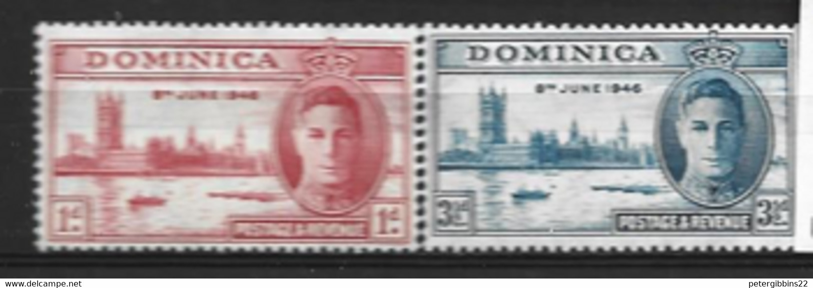 Dominica  1946  SG  110-1  Victory   Unmounted Mint - Dominica (...-1978)