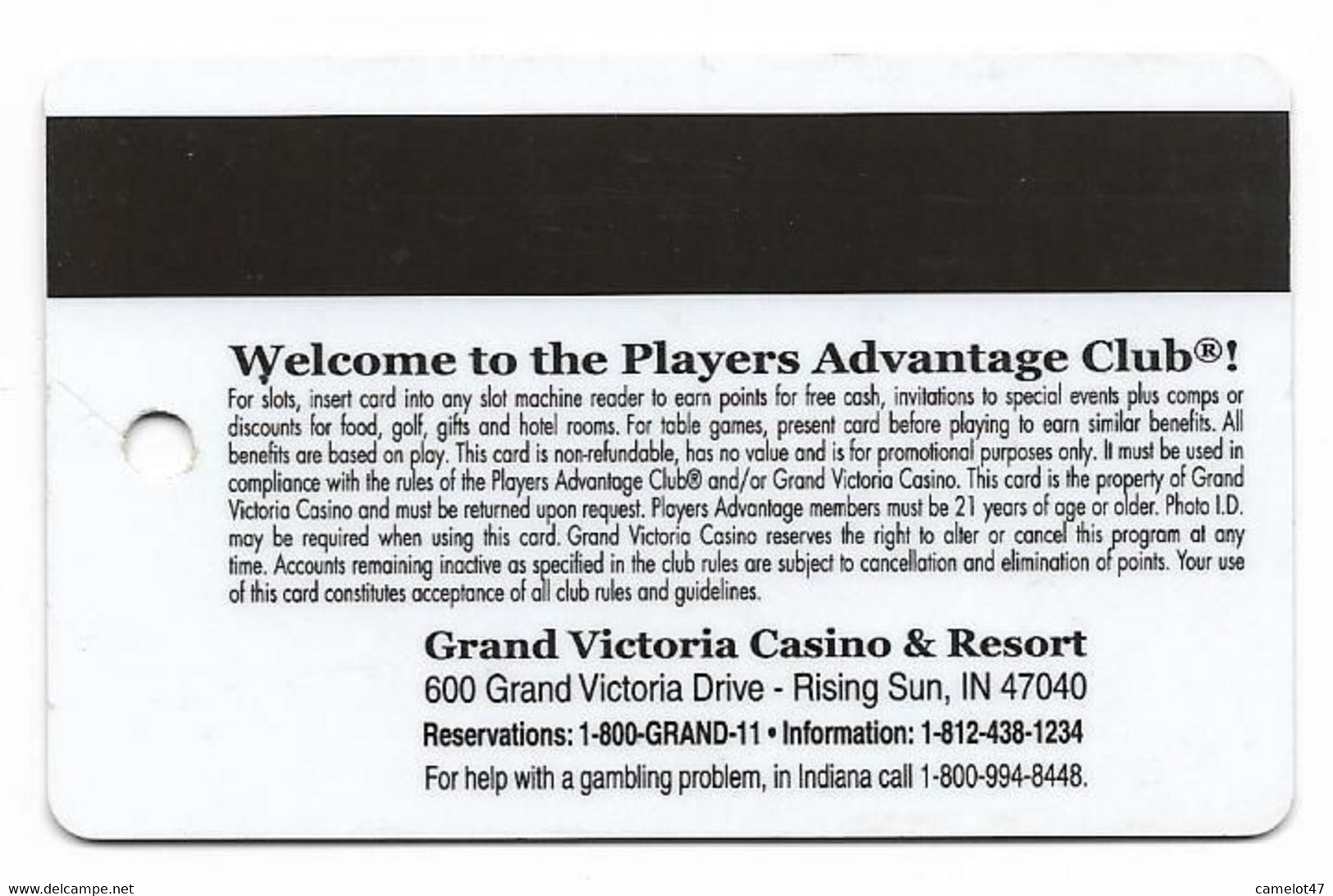 Grand Victoria Casino, Elgin, IL  Older Used Slot Or Player's Card, # Grandvictoria-8 - Casinokarten