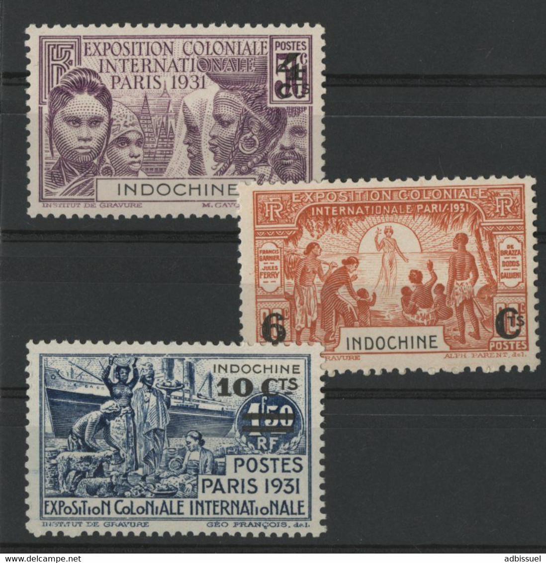 INDOCHINE N° 147 à 149 Cote 23 € Neufs ** (MNH) Exposition Coloniale. TB - Ongebruikt