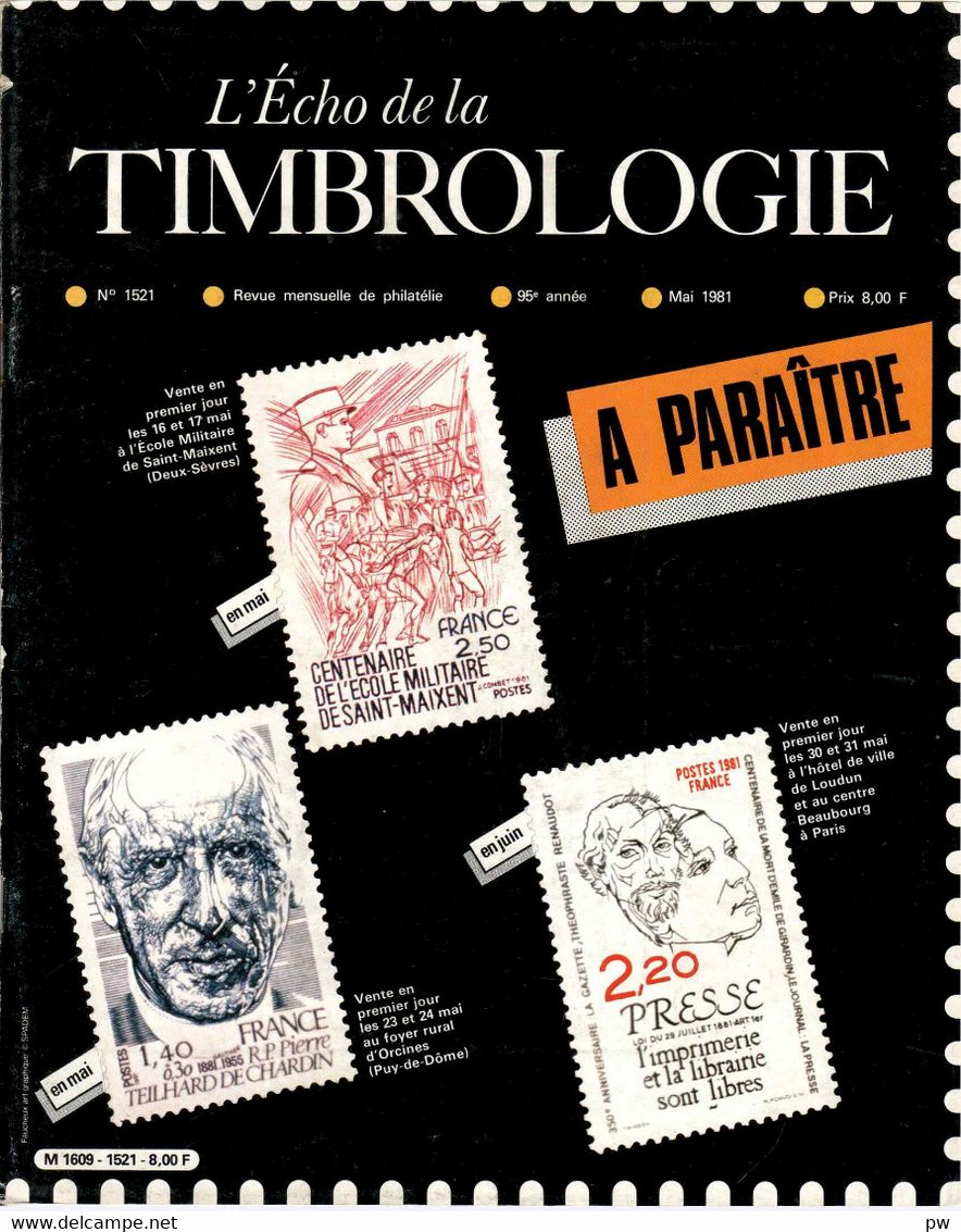 REVUE L'ECHO DE LA TIMBROLOGIE Année 1981 (n° 1521) - Français (àpd. 1941)