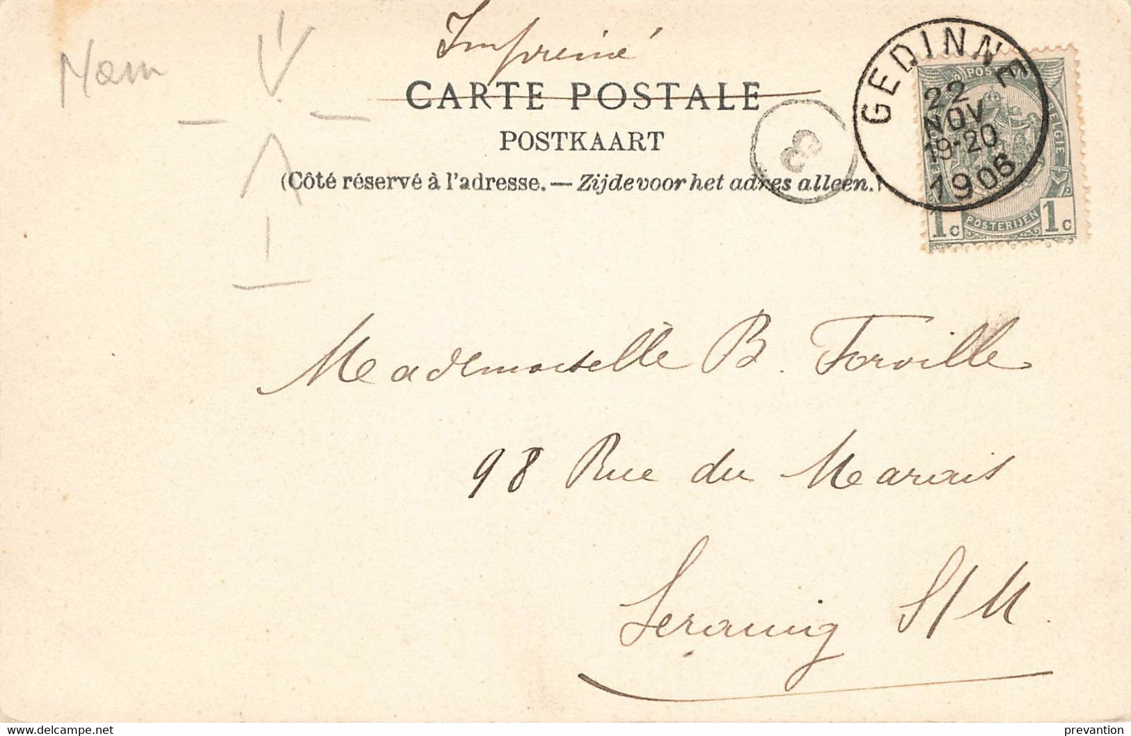 GEDINNE - Entrée Du Coté De Rienne - Carte Circulé En 1906 - Gedinne