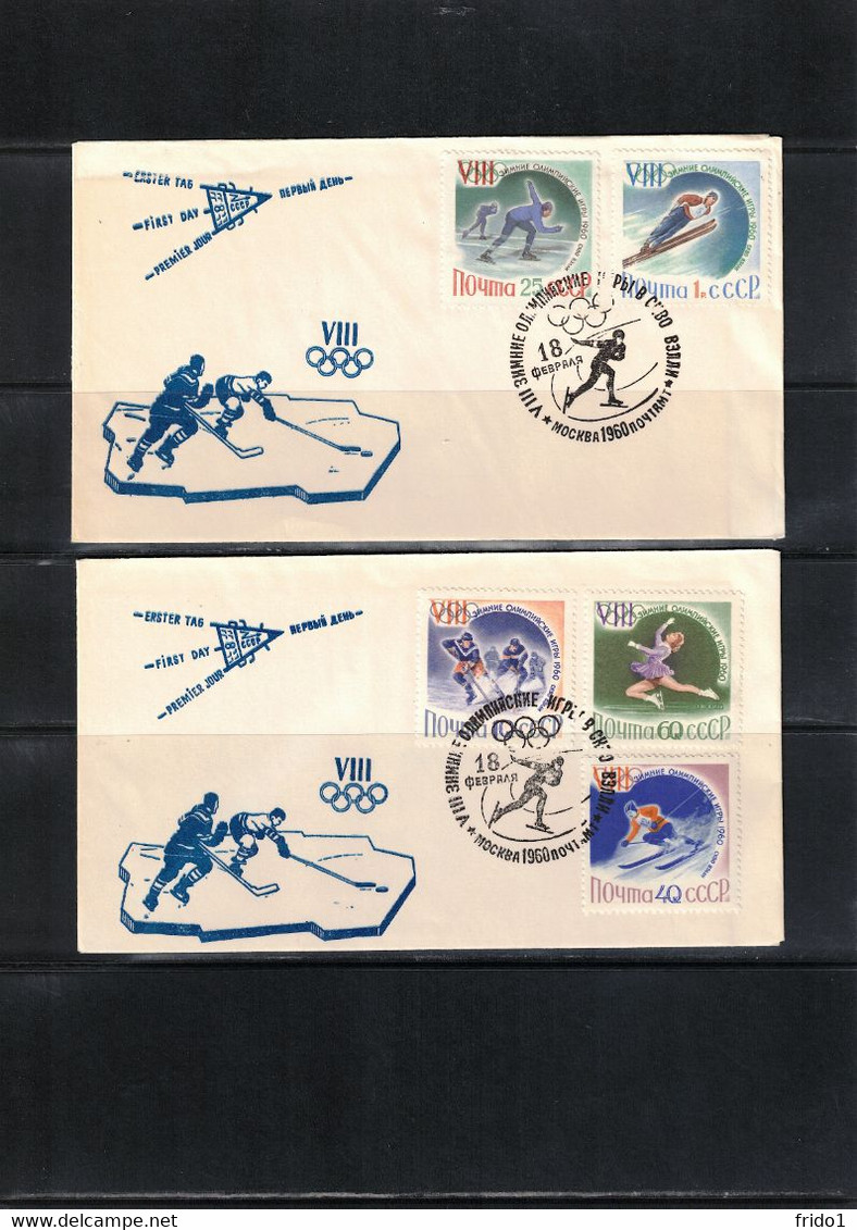 Russia USSR 1960 Olympic Games Squaw Valley Ice Hockey FDC - Inverno1960: Squaw Valley