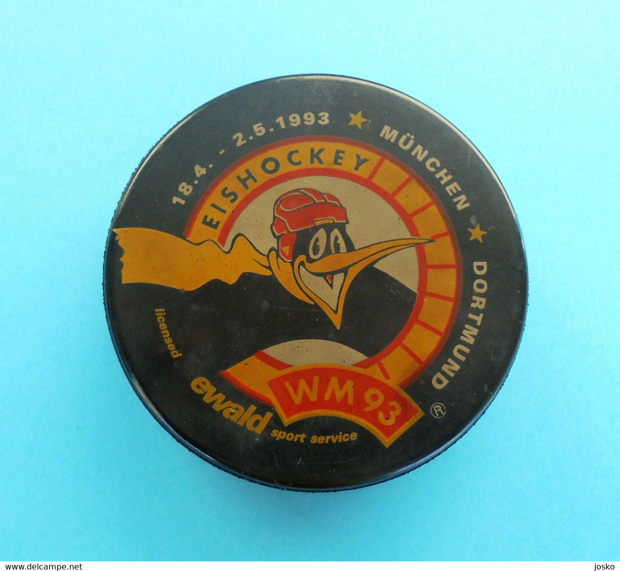 ICE HOCKEY WORLD CHAMPIONSHIP 1993 GERMANY (IIHF) - Official Puck * WM 93 Eishockey Sur Glace Ishockey Su Ghiaccio - Uniformes Recordatorios & Misc