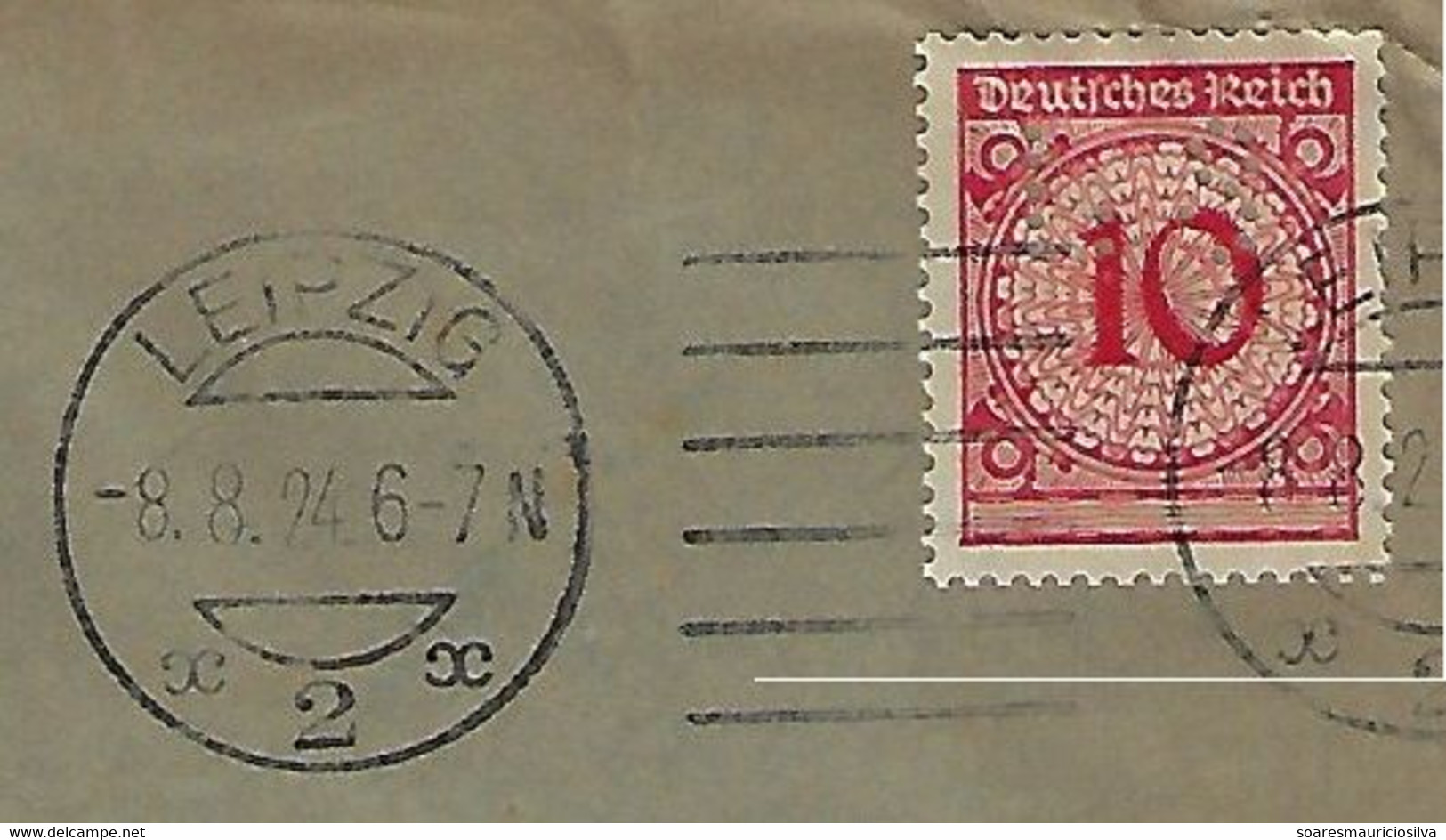 Germany 1924 Commercial Cover Lemp & Siecke Clothing Factory From Leipzig To Simbach Perfin LS +20 Stamp Lochung Perfore - Briefe U. Dokumente