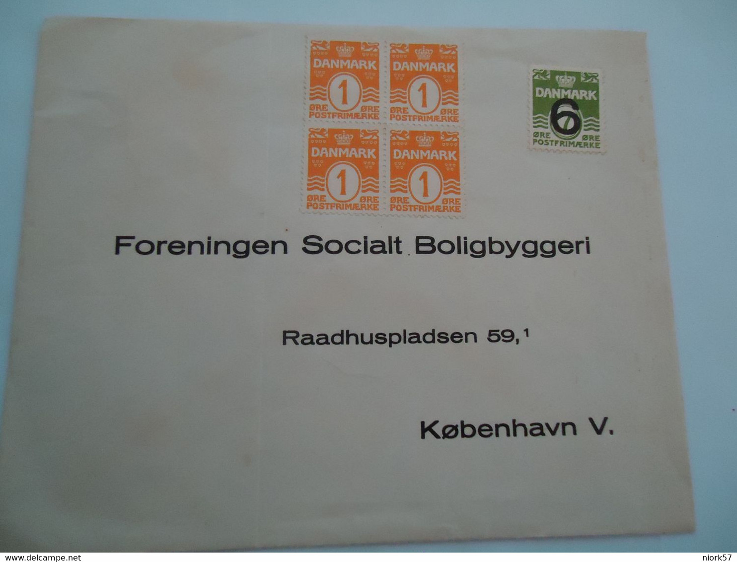 DENMARK    COVER  1969   BLOCK OF 4  SURCH  7/6 - Cartoline Maximum