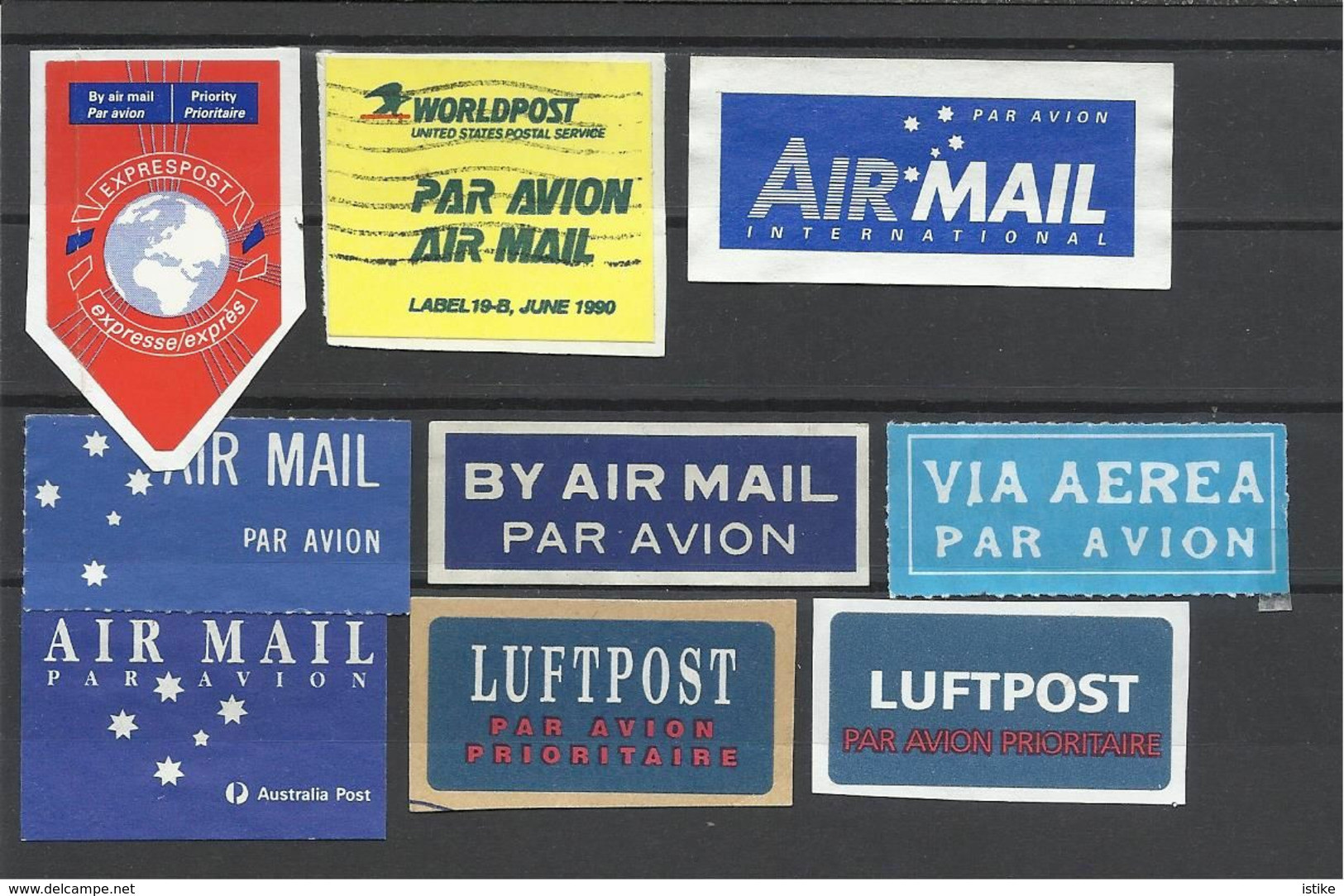 Air Mail  Labels, Lot Of 11. - Other & Unclassified