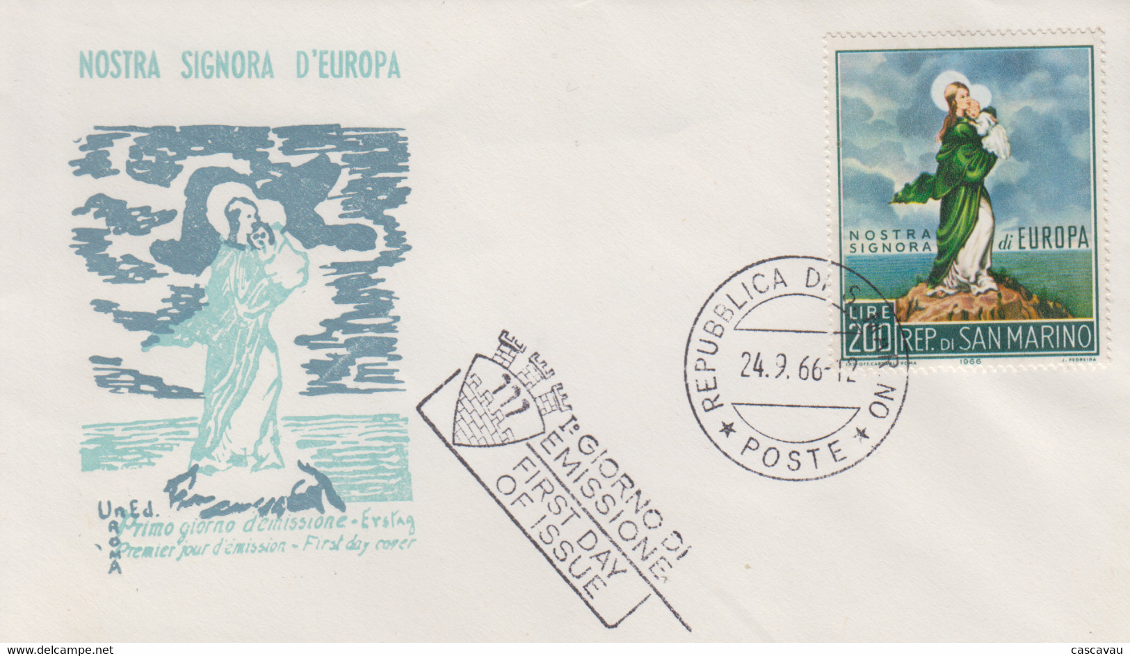 Enveloppe  FDC  1er  Jour   SAN  MARINO   EUROPA    1966 - 1966