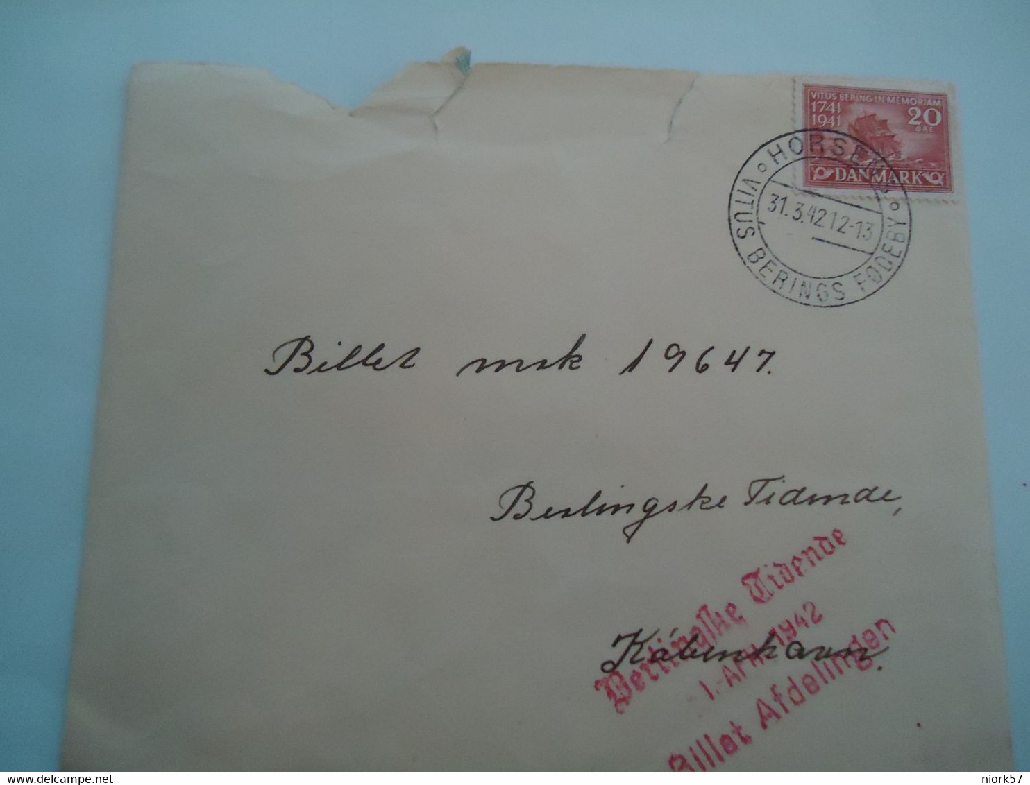 DENMARK    COVER  1942  HORSENS - Maximum Cards & Covers