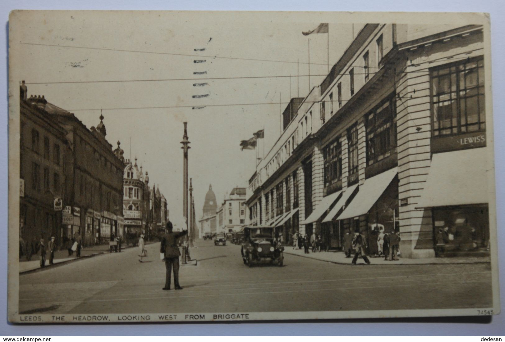 Cpa Leeds The Headrow , Looking West From Briggate 1935 - VRA13 - Leeds