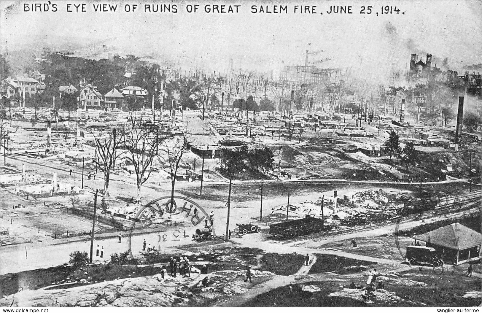 CPA ETATS UNIS AMERIQUE USA BIRD'S EYE VIEW OF RUINS OF GREAT SALEM FIRE JUNE 25 1914 - Other & Unclassified