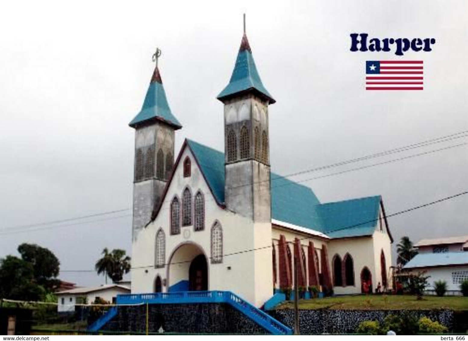 Liberia Harper Church New Postcard - Liberia