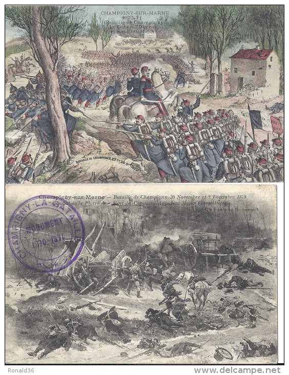 2cp 51 CHAMPIGNY Sur Marne Guerre 1870.71 Bataille Général Ducrot état Major , Combat De La Platrière ( La Commune ) - Champigny