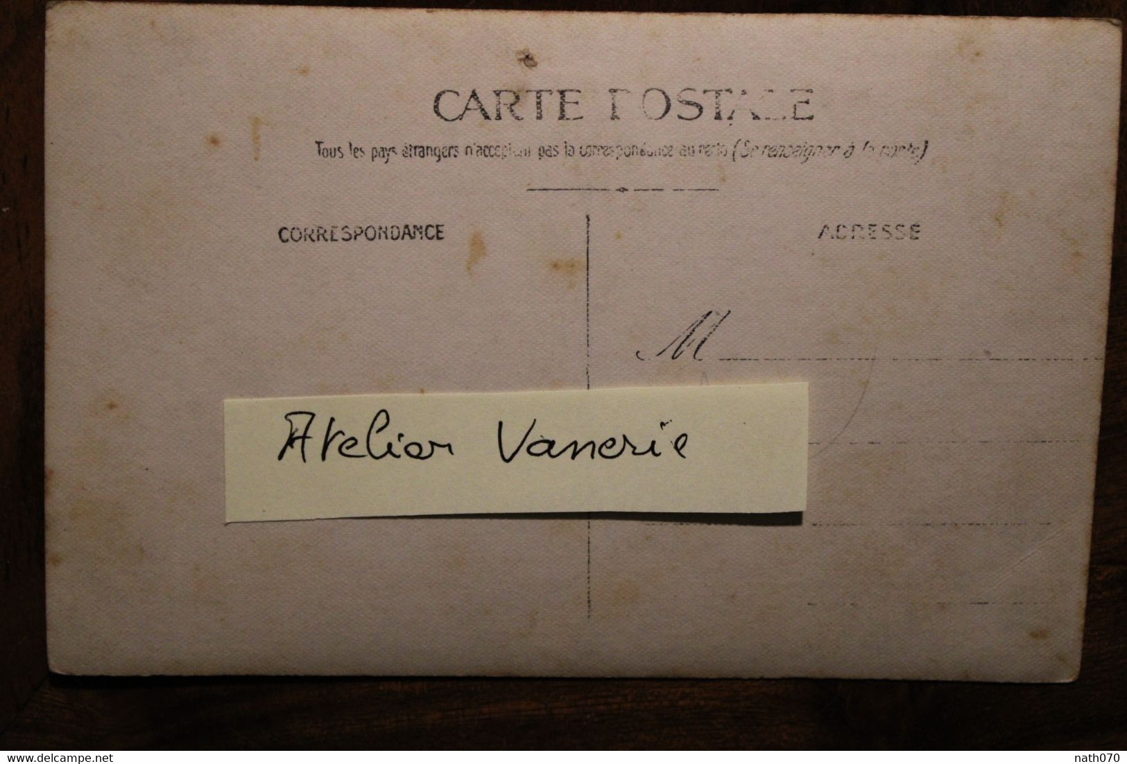 Carte Photo 1910's Atelier Vannerie Vannier Panier Osier CPA Ak Animée - Mestieri