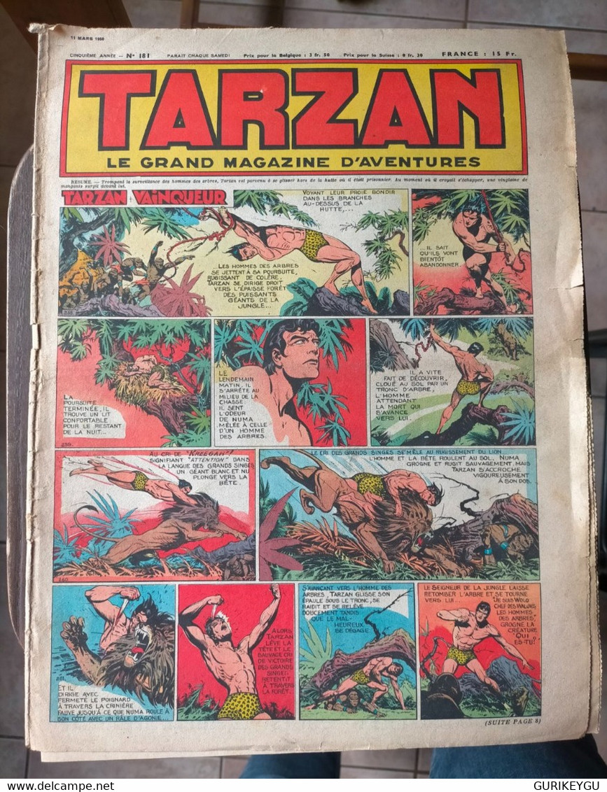 TARZAN N° 181   Le Grand Magazine D'aventures BUFFALO-BILL VICTOR HUGO éditions Mondiales 11/03/1950 - Tarzan