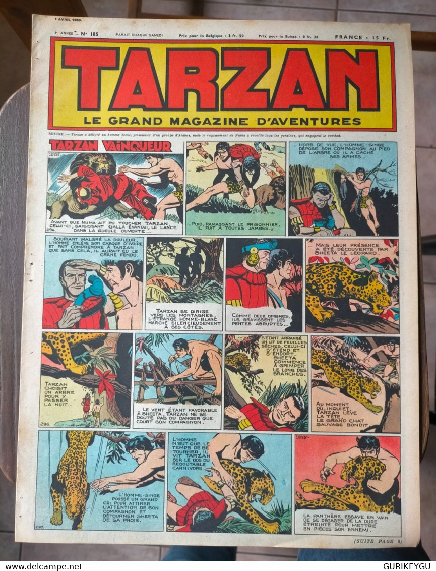 TARZAN N° 185   Le Grand Magazine D'aventures BUFFALO-BILL VICTOR HUGO éditions Mondiales 08/04/1950 - Tarzan