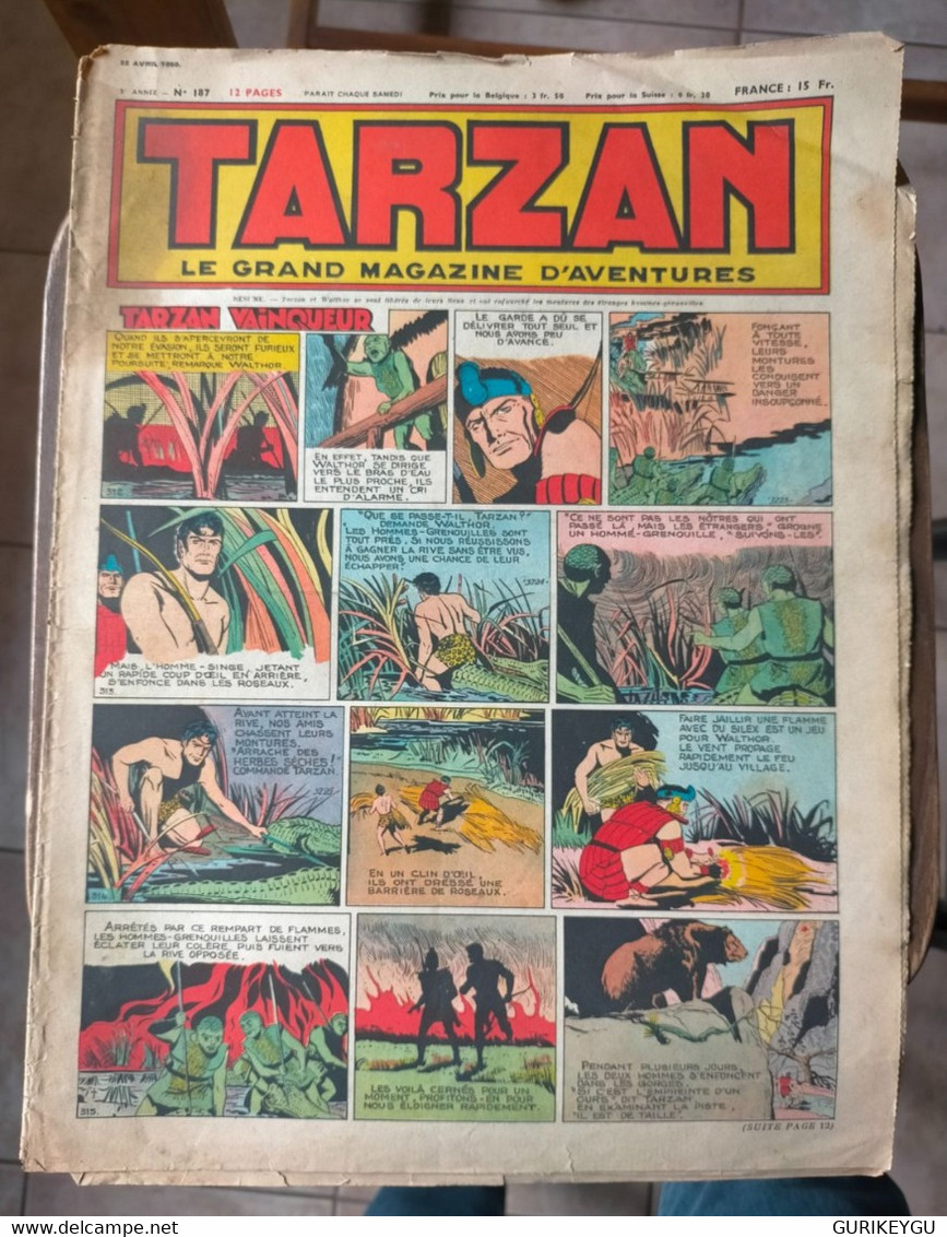 TARZAN N° 187   Le Grand Magazine D'aventures BUFFALO-BILL VICTOR HUGO éditions Mondiales 22/04/1950 - Tarzan