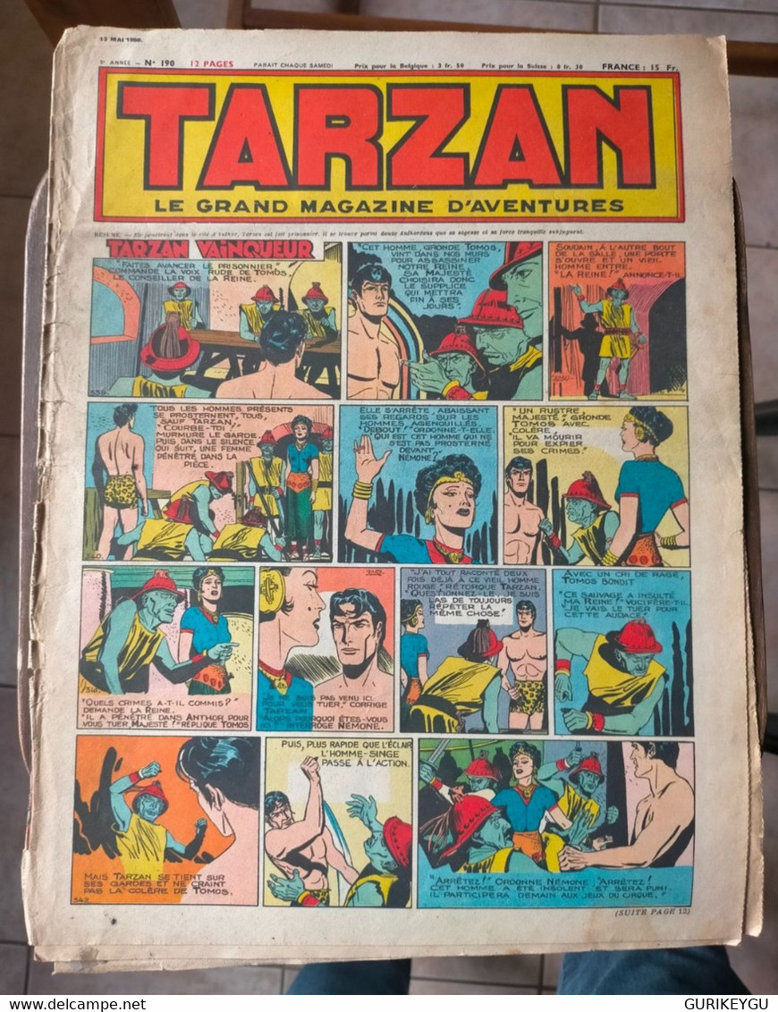 TARZAN N° 190   Le Grand Magazine D'aventures BUFFALO-BILL VICTOR HUGO éditions Mondiales 13/05/1950 - Tarzan