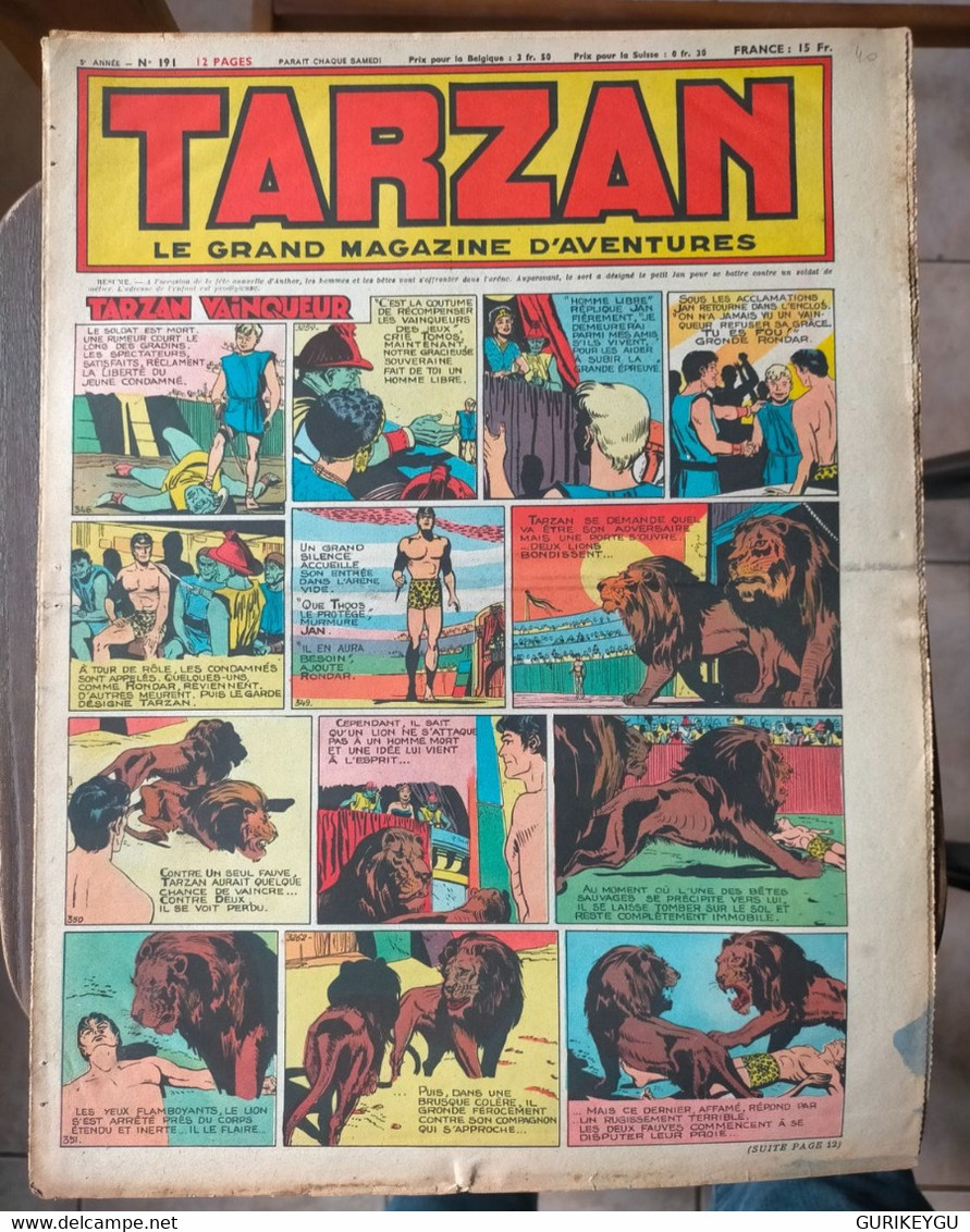 TARZAN N° 191   Le Grand Magazine D'aventures BUFFALO-BILL VICTOR HUGO éditions Mondiales 20/05/1950 - Tarzan