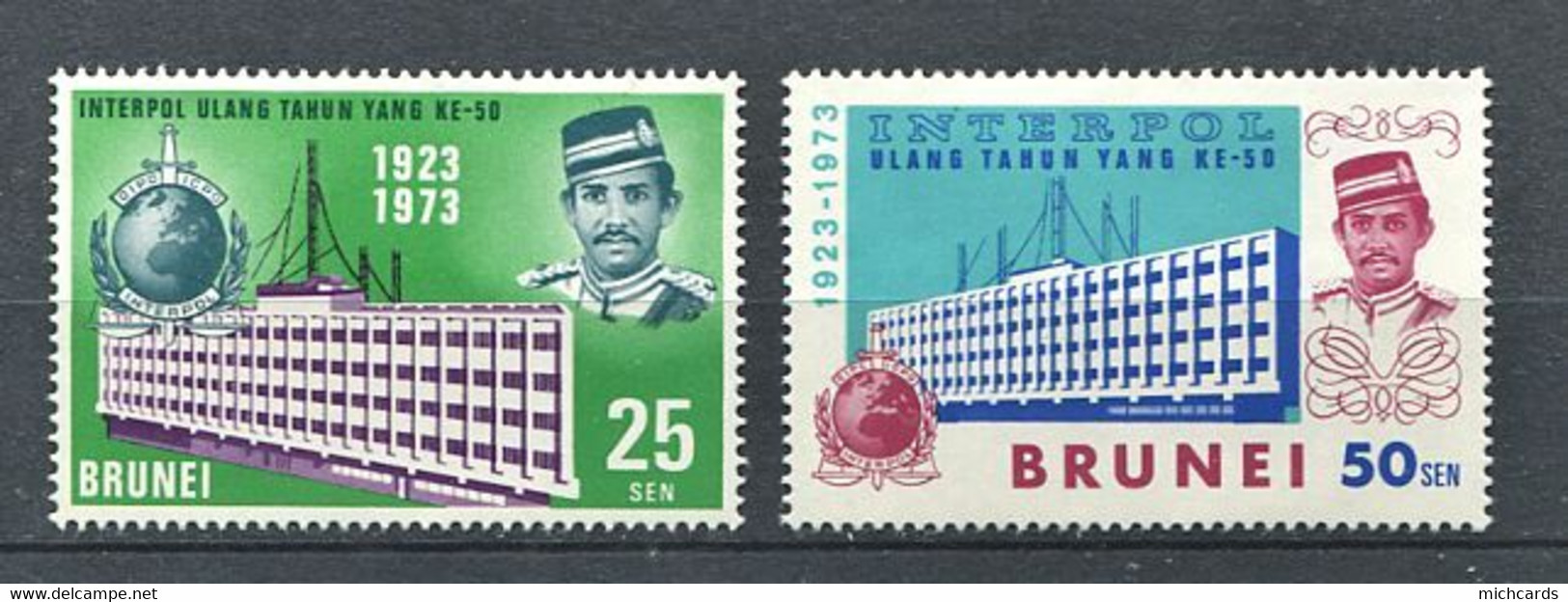 264 BRUNEI 1973 - Yvert 184/85 - Batiment Saint Cloud - Neuf ** (MNH) Sans Trace De Charniere - Brunei (...-1984)