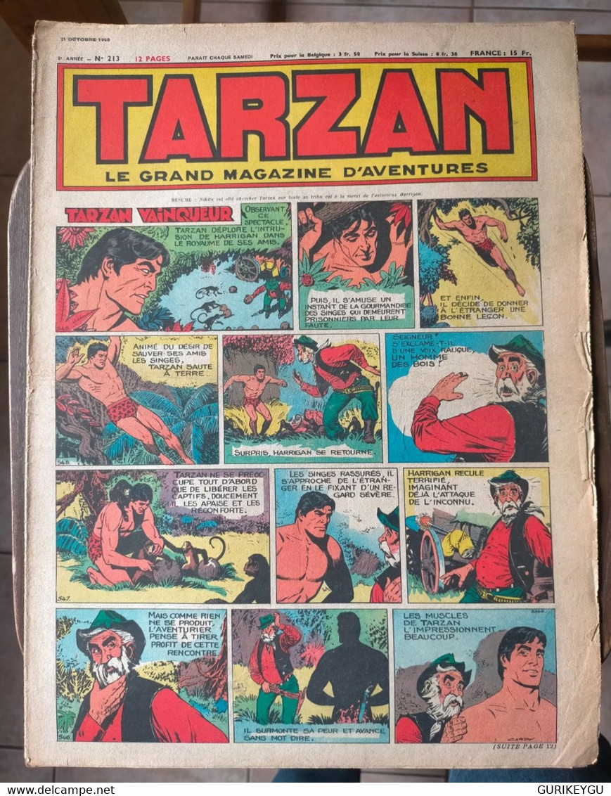 TARZAN N° 213   Le Grand Magazine D'aventures BUFFALO-BILL  éditions Mondiales  21/10/1960 - Tarzan