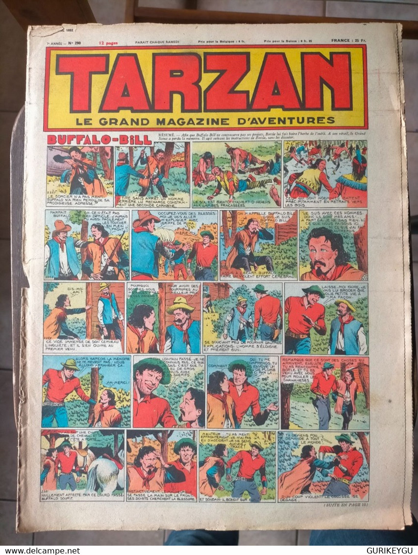 TARZAN N° 290   Le Grand Magazine D'aventures BUFFALO-BILL  ARIZONA BILL  Rocky Rider éditions Mondiales 12/04/1952 - Tarzan