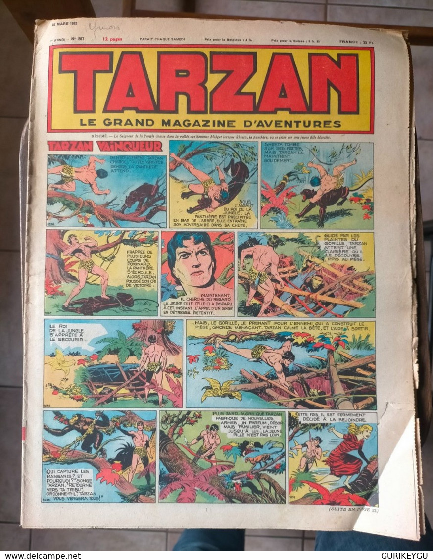 TARZAN N° 287  Le Grand Magazine D'aventures BUFFALO-BILL  ARIZONA BILL  Rocky Rider DON WINSLOW Nat  22/03/1952 - Tarzan