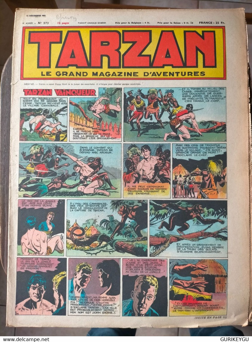 TARZAN N° 273 Le Grand Magazine D'aventures BUFFALO-BILL  ARIZONA BILL  Rocky Rider DON WINSLOW Nat  15/12/1951 - Tarzan