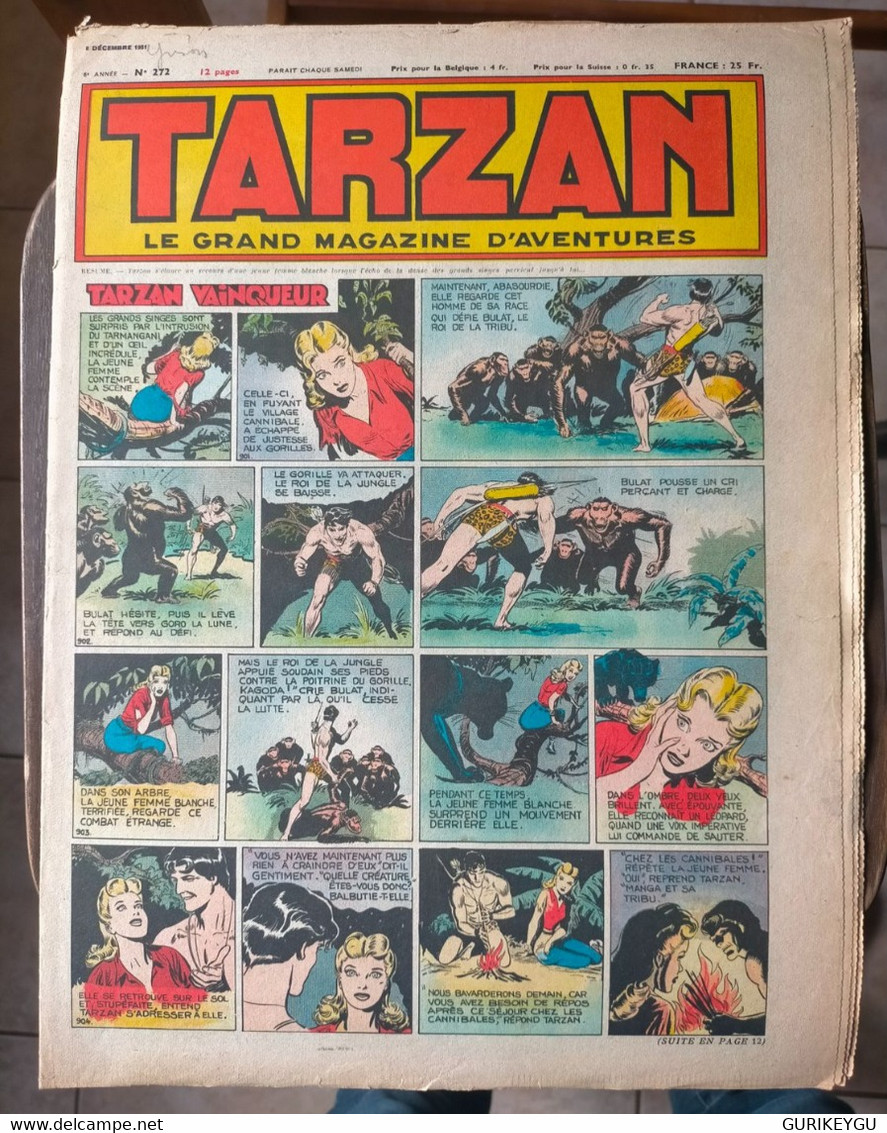 TARZAN N° 272 Le Grand Magazine D'aventures BUFFALO-BILL  ARIZONA BILL  Rocky Rider DON WINSLOW Nat  08/12/1951 - Tarzan