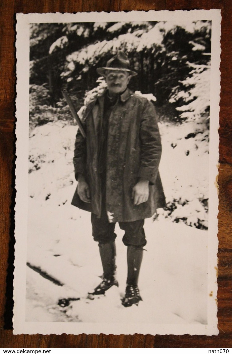 Carte Photo 1920's ROTHAU 67 Alsace Chasseur CPA Ak Animée Chasse Neige Hiver - Sonstige & Ohne Zuordnung